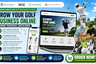 build golf accessories store golf club landing page sport coach website design