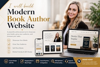 build modern book author website or ebook author website