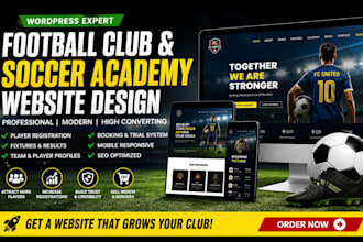 build a football club and soccer academy website on wordpress