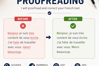 proofread and correct your french text