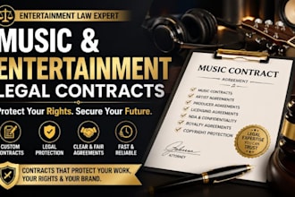 write music contracts, entertainment legal agreements as an entertainment lawyer