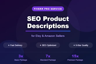 write converting SEO product descriptions for etsy and amazon
