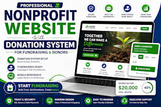 design nonprofit website with donation system for fundraising and donors