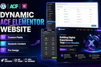 develop dynamic wordpress website using elementor pro and acf pro