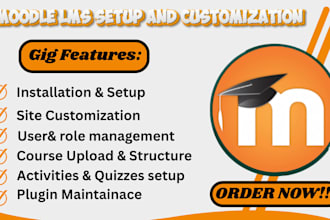 install customize moodle lms website online elearning website upload course quiz