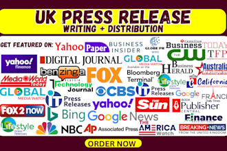 do UK press release writing and distribution UK PR product launch tech pr SEO