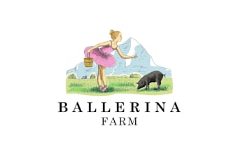 make sustainability logo for the ballerina pig farmer