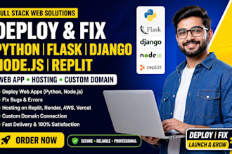 deploy python flask django node js replit web app fix hosting custom domain