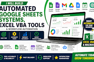 build automated google sheets systems, excel vba tools and workflow automate