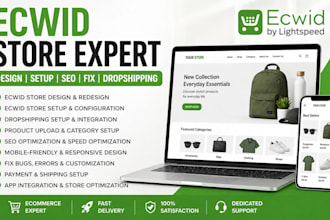 design ecwid store setup ecwid dropshipping website SEO update fix website issue
