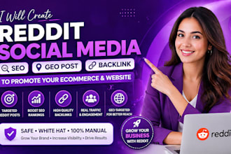 create reddit social media seo geo post backlink to promote ecommerce, website
