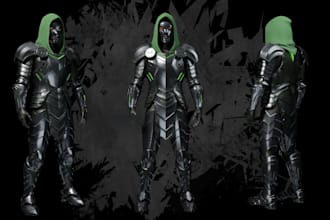 design 3d armor, helmet, cosplay armor, 3d mask, 3d printing props, weapons
