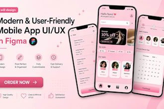 design a modern mobile app UI UX in figma