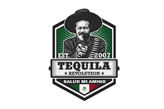 design tequila revolution food vintage logo