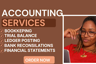do bookkeeping, ledger, trial balance, bank reconciliation