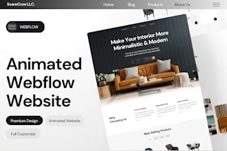 build animated webflow website with modern 3d interactive effects for you