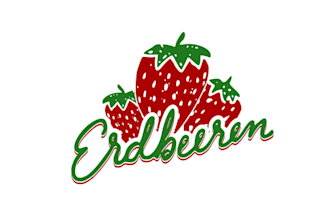 design awesome strawberry logo with on plastik shopping bag