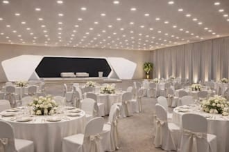 design 3d event venue, wedding hall, banquet space, luxury event center render
