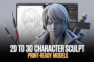sculpt high quality 3d character model, 3d printing