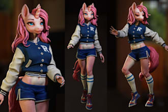 vrc avatar vr character vrchat vrc avatar 3d model commission furry vtuber model