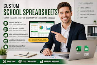 design student grade trackers and school management excel or google sheets