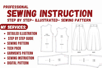 make sewing pattern, digital pattern and instruction for any type garment style