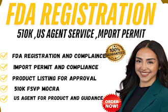 do fda registration us agent 510k subsmission import permit product listing fda