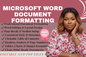 do miscrosoft word document formatting, ms word editing and document design