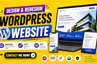 design, redesign wordpress website, blog or elementor website