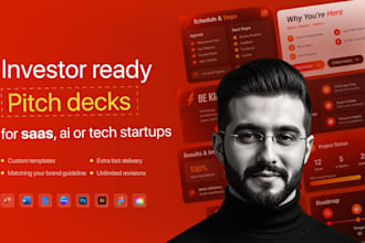design investor ready pitch deck or business presentation for saas, ai startup