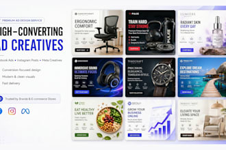 design high converting facebook ads, instagram posts meta ad creatives