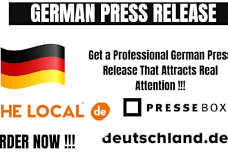 write and distribute a professional german press release on top german news site