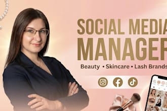 manage your beauty skincare lash extension socials with luxury feminine branding