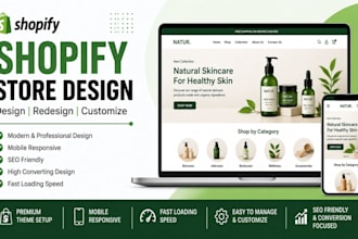 do shopify store design and redesign webiste for ecommerce and dropshipping
