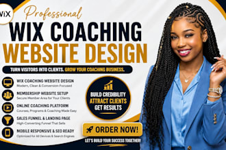 setup wix coaching website design, membership website, online coaching, business