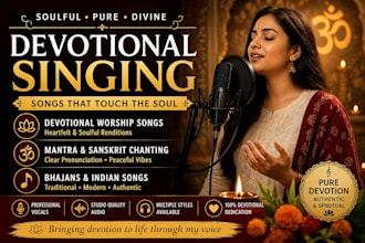sing devotional worship songs, mantra sanskrit chanting and bhajans indian song