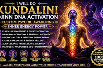 do kundalini djinn dna activation, custom psychic awakening, inner energy power