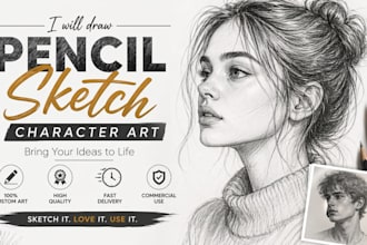 create pencil sketch character art