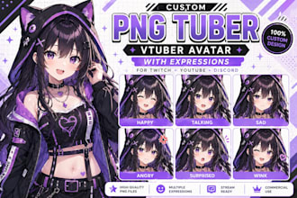 create custom png vtuber avatar, pngtuber model with expressions twitch stream