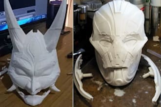 sculpt 3d model 3d cosplay helmet 3d mask, props, armor weapons for 3d printing