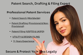 professional patent search, drafting and filing services