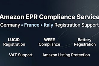 do epr registration for amazon germany france italy, lucid, batteries and weee