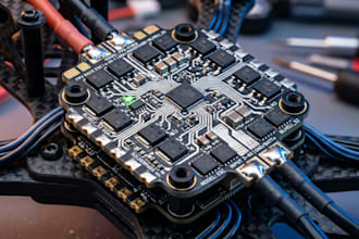 design fpv racing esc 4 in 1 60a and stm32 flight controller pcb stack