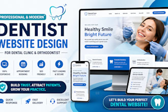 design modern dentist website for dental clinic and orthodontist