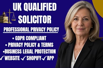 draft gdpr privacy policy and terms and conditions as a UK solicitor