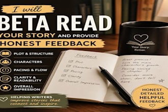 beta read your novel and give professional feedback