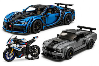design 3d lego technic car, speed champion, bike PDF instruction and xml part
