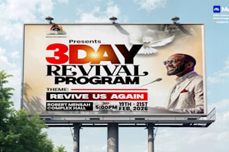 design modern church flyer, revival poster or event banner