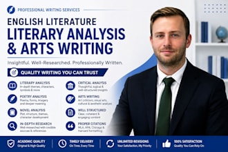 research and write english literature, arts and literary analysis