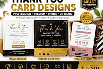 design amazon thank you card, product insert, package insert